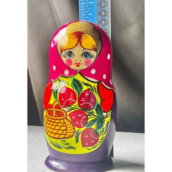 Hand-Painted Russian Matryoshka Nesting Dolls Set Of Five 6.5” tall Gift - Picture 5 of 15